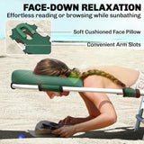 Folding Lounge Chair Outdoor, 5-Position Adjustable Portable Sun Lounger Bed for Pool