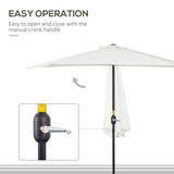 9ft Half Round Umbrella Outdoor Patio Garden Balcony Parasol Window Sun Shade w/ 5 Ribs