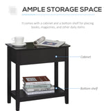 End Side Table in Flip Top Design with Cabinet and Bottom Shelf, Storage Furniture Decoration for Bedroom Living Room Office