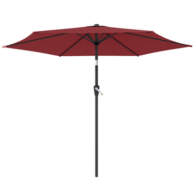 9FT Patio Umbrella, Outdoor Table Patio Umbrellith Tilt, 6 Ribs