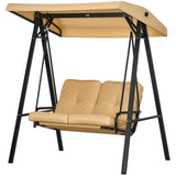 2-Seater Outdoor Porch Swing with Adjustable Canopy, Patio Swing Chair for Garden