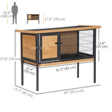 Rabbit Hutch, Wooden Bunny Cage Indoor Outdoor Bunny Hutch with Tray and Openable Water-Resistant Roof