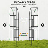 Arched Garden Trellis, 8 FT Tall Metal Plant Trellis Support with Trellis Netting for Climbing Plants