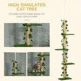 4-Tier Floor to Ceiling Cat Tree, Height(80-95Inches)Adjustable, Tall Cat Tower w/ Anti-Slip Kit