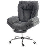 Criss Cross Chair with Wheels, Overstuffed Wide Office Chair with Footrest