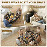 Table à manger extensible, table pliante escamotable avec 2 étagères et roulettes