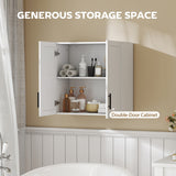 Simple Medicine Cabinet Wall Mounted, Bathroom Wall Cabinet with 2 Doors and Adjustable Shelf Storage
