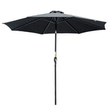 10' x 8' Round Market Umbrella, Patio Umbrella with Crank Handle and Tilt