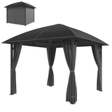 10' x 10' Outdoor Hardtop Gazebo Canopy with UV60+ Polycarbonate Roof, Steel Frame