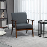 Fauteuils d'appoint modernes avec siège rembourré, fauteuil en tissu aspect lin pour chambre à coucher
