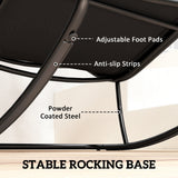 Outdoor Rocking Chair, Oversized Rocking Patio Chair with 25