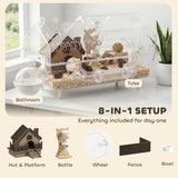 8 in 1 Hamster Cage with All Accessories for Dwarf Hamster, 21.5