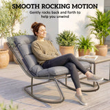 Outdoor Rocking Chair, Oversized Rocking Patio Chair with 25