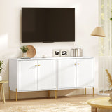 Sideboard, Modern Buffet Cabinet, Coffee Bar Cabinet with Fluted Doors and Adjustable Shelf