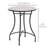 Table de patio mosaïque ronde 23,5