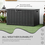 81 Gallon Garden Storage Box, Waterproof Double Wall Storage Container with Wheels and Handles