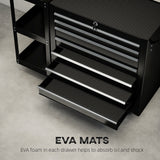 7-Drawer Rolling Tool Chest with Detachable Side Shelf, Lockable Tool Cabinet Box Organizer with Wheels