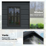 4' x 3' Plastic Garden Shed with Floor, Outdoor Small Shed with Lockable Door