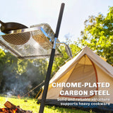 Swivel Campfire Grill, 360° Adjustable Heavy Duty Chrome-Plated Steel Campfire Cooking Grate