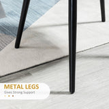 Modern Dining Chairs, Mid-Back Velvet-touch Upholstery Side Chair, Set of 4