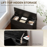 Shoe Storage Bench with Flip Drawer and Lift Top Storage