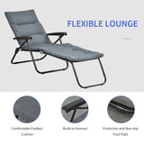 Chaise longue pliante, Méridienne de patio inclinable avec dossier réglable 6 positions