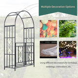 Arche de jardin acier 6,7 pi avec portail, tonnelle cour extérieure pour plantes grimpantes décoration pelouse