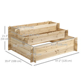 3-Tier Wood Raised Garden Bed