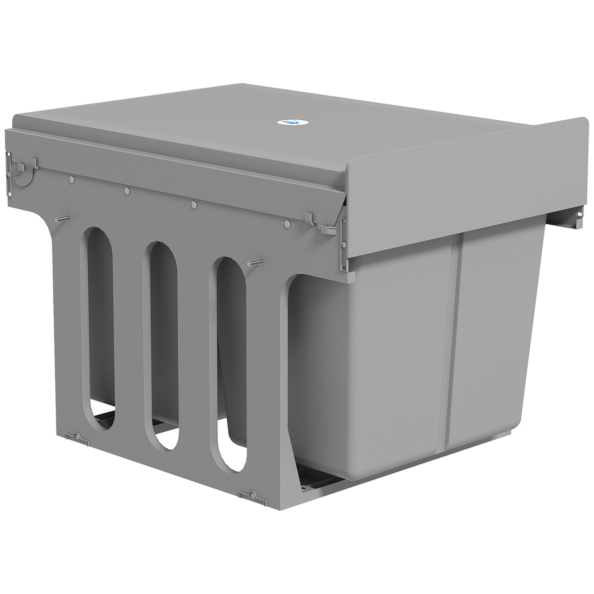 Bac coulissant, poubelle sous évier avec 2 compartiments amovibles (4 gallons chacun) pour déchets de cuisine