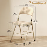 4 Pack Folding Chairs with Padded Seats, Velvet Portable Party Chairs with Steel Frame