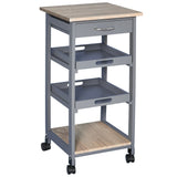 Kitchen Island Rolling Trolley Utility Serving Cart with Drawer