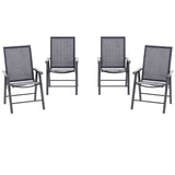 4-Piece Folding Chair Set for Relaxing on Patio Balcony Garden