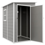 Cabanon appuyé 4x5 avec fenêtre verrouillable pour rangement outils de jardin