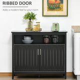 Buffet-bahut meuble-rangement console avec 2 portes et tablettes ajustables pour cuisine et salle à manger