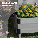Lit de jardin surélevé avec treillis, jardinière en bois surélevée 2 niveaux