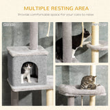 Cat Tree Floor to Ceiling Cat Tower Height Adjustable( 85-101 Inches), Tall Large Cat Climbing Activity Center with Scratching Posts Cat Condo Cozy Bed