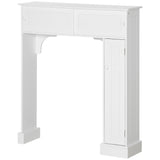 Meuble de rangement WC moderne, Meuble de salle de bain WC avec 2 portes coulissantes, 3 étagères réglables