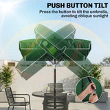 6.5x4ft Rectangle Patio Umbrella Aluminum Tilt Adjustable Garden Parasol