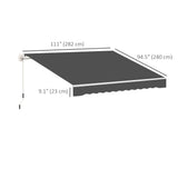 10' x 8' Retractable Awning Fabric Replacement Outdoor Sunshade Canopy Awning Cover