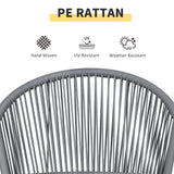 3-Piece Rattan Bistro Set, Garden Seating Group with 2 Armchairs and Coffee Table
