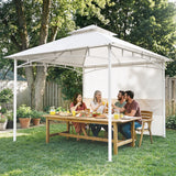 10' x 10' Patio Gazebo, Double Roof Outdoor Gazebo Canopy Shelter with Storage, Metal Frame