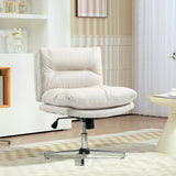 Armless Office Chair, Criss Cross Chair with Adjustable Height & Tilt Function for Home Office