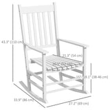 Wooden Patio Rocking Chairs Set of 2, High Back for Garden