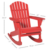 Wooden Adirondack Rocking Muskoka Chair with Slatted Wooden Design