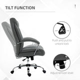 Chaise de bureau pivot dossier haut, tissu lin ergonomique ajustable, hauteur réglable