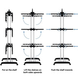 Foldable Clothes Drying Rack, 4-Tier Steel Laundry Rack for Drying Clothes with 2 Side Wings and 4 Castors