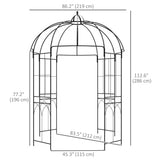 Birdcage Shape Arbour, Metal Garden Arbour Pergola Pavilion for Climbing Plants