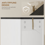 Tall Bathroom Cabinet with 2 Cupboards and Drawer, Slim Bathroom Storage Cabinet with Adjustable Shelves