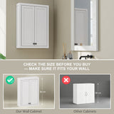 Bathroom Cabinet Wall Mounted, Modern Bathroom Wall Cabinet with 2 Doors and 2 Adjustable Shelves