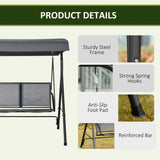 2-Seat Patio Swing Chair, Outdoor Porch Swing Glider w/ Tilting Canopy and Weather Resistant Steel Frame